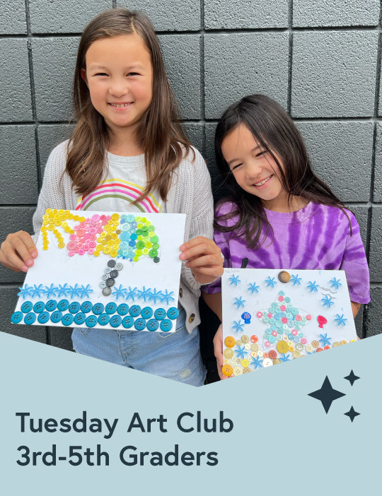 Tuesday After School Art Club - 3rd-5th Grade 3pm-5pm Enroll now for Fall '25